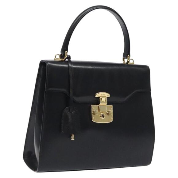 GUCCI Hand Bag Leather Gold Black 000 26 000 26 - Picture 1 of 16